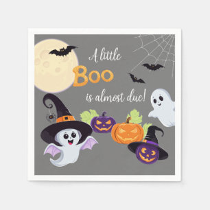 Paper Napkin Baby shower for Little Boo Halloween