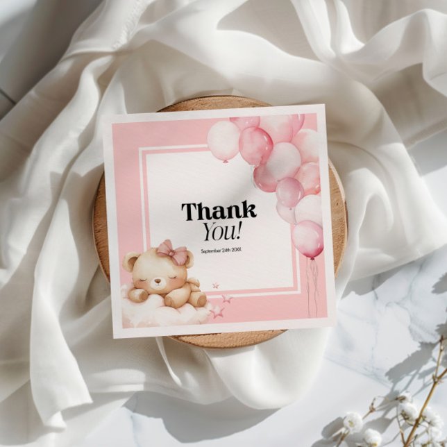 Paper Napkin Baby Shower Pink Girl (Creator Uploaded)