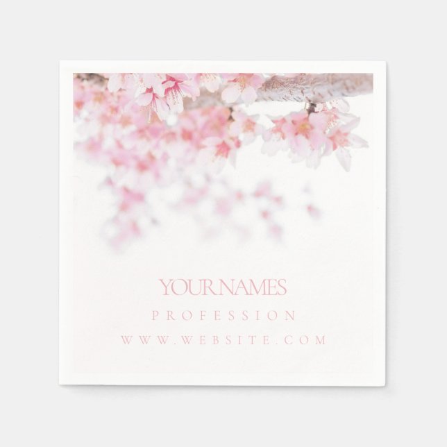 PAPER NAPKIN BUSINESS CARD : CHERRY BLOSSOM (Front)