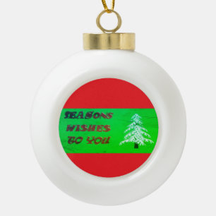 Paper Napkin Ceramic Ball Christmas Ornament
