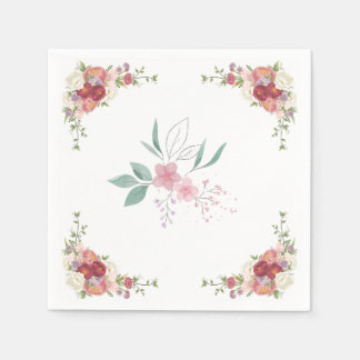 paper napkin coloured floral for wedding