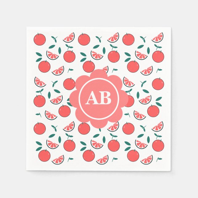 Paper napkin design peaches (Front)