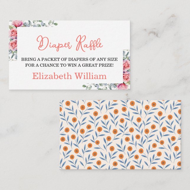 Paper Napkin Enclosure Card (Front/Back)