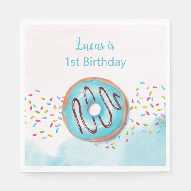 Paper Napkin for a 1st birthday. (Front)