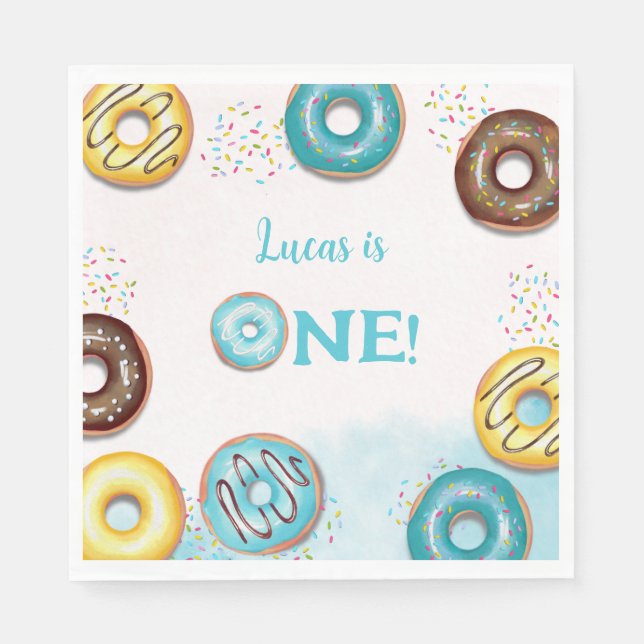 Paper Napkin for a 1st birthday. (Front)
