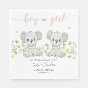 Paper Napkin for Koala Gender Reveal Party.