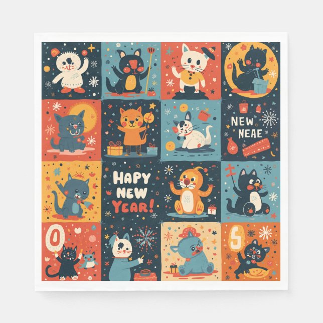 Paper Napkin for New Year party (Front)