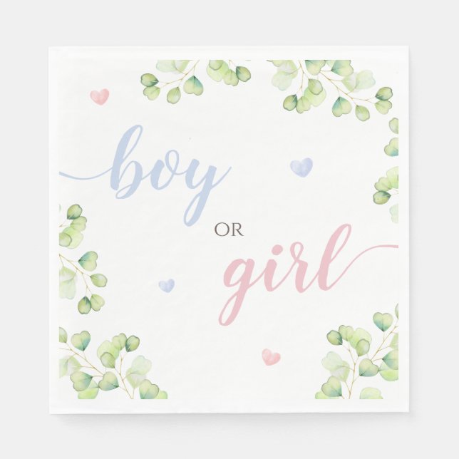 Paper Napkin Gender Reveal Party (Front)