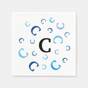 Paper Napkin - Jumbled Letters in Blue