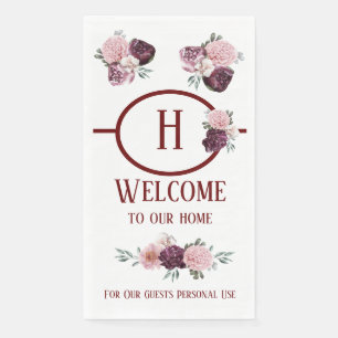 Paper Napkin Qty 50 Paper Hand Towels Peonies