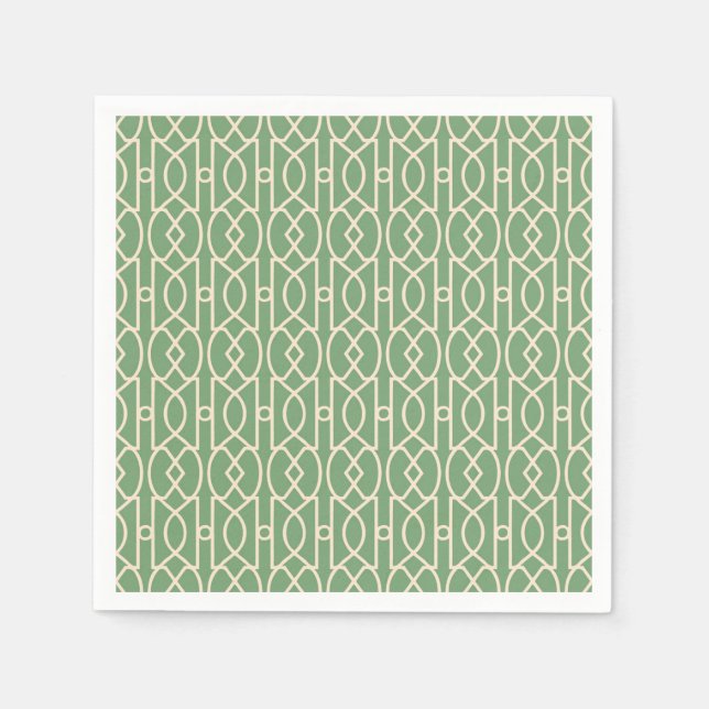Paper Napkin - TRELLIS - GREEN (Front)