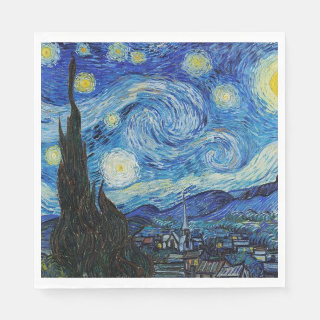 PAPER NAPKIN : VAN GOGH : STARRY NIGHT (Front)