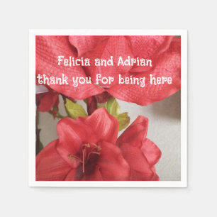 paper napkin wedding amaryllis red