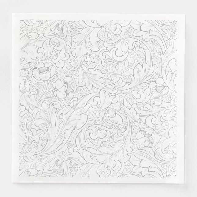 PAPER NAPKIN : WILLIAM MORRIS : FLORAL DESIGN (Front)