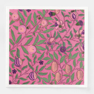 PAPER NAPKIN : WILLIAM MORRIS : PINK POMEGRANATES