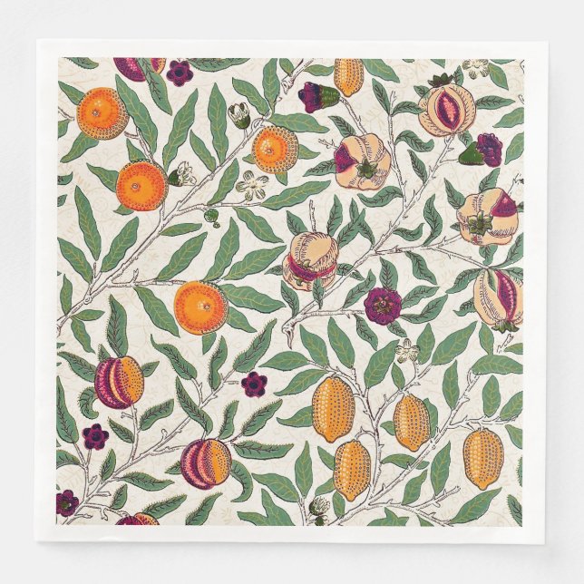 PAPER NAPKIN : WILLIAM MORRIS :POMEGRANATES (Front)