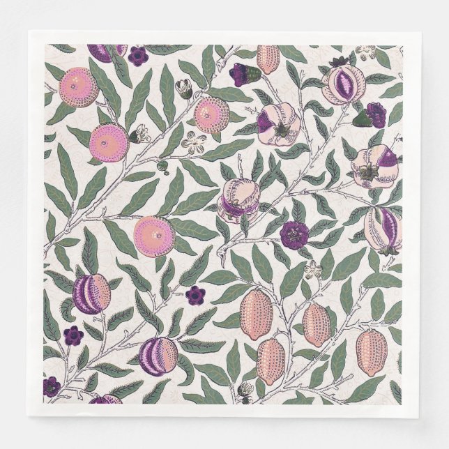PAPER NAPKIN : WILLIAM MORRIS :POMEGRANATES (Front)
