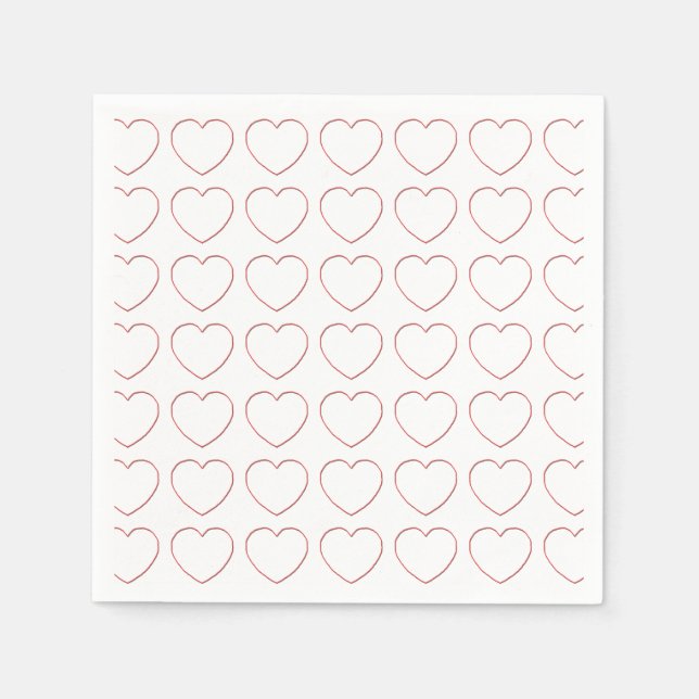 Paper Napkin - Wire Hearts in Rows (Front)