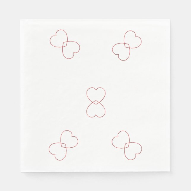 Paper Napkin - Wire Hearts Intwined (Front)