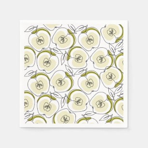 Paper Napkin with apple drawn.