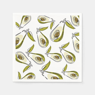 Paper napkin with avocado.