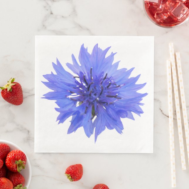 Paper Napkin-with blue cornflower Napkin (Insitu)