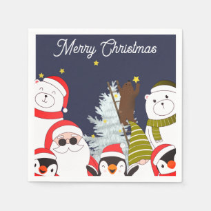 Paper Napkin with Merry Christmas