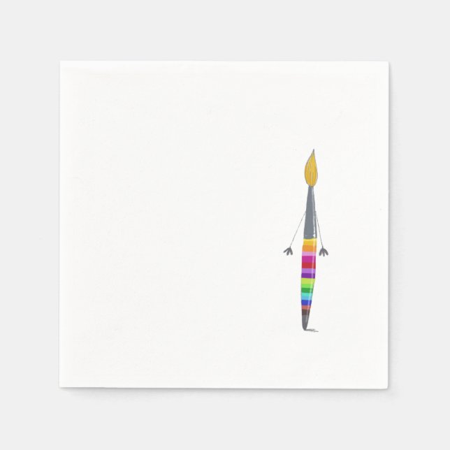 Paper Napkin With Polly Paintbrush (Front)