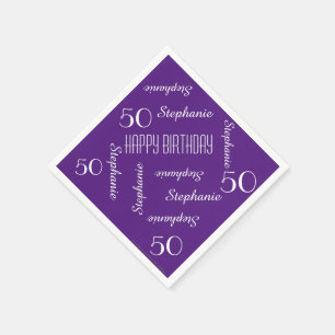 Paper Napkins, 50th Birthday Party Repeating Names Napkin