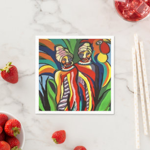 Paper Napkins, African Women Parrots Napkin