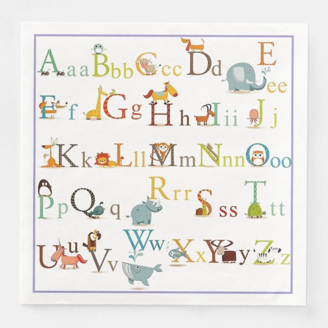 Paper Napkins - Alphabet  (Front)
