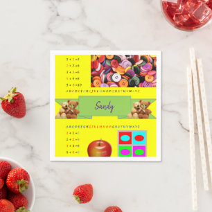 Paper Napkins, Alphabet Numbers Napkin