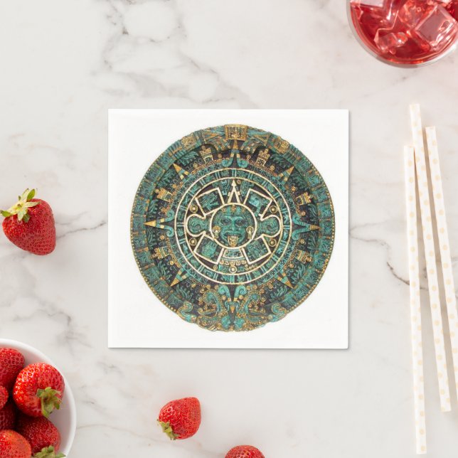 Paper Napkins, Aztec Green Napkin (Insitu)