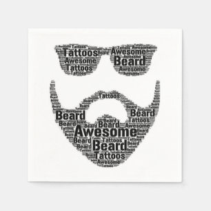 Paper Napkins Bearded Inked Awesome