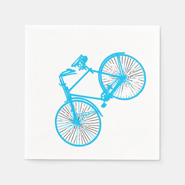 paper napkins  bike bicycle white blue (Front)