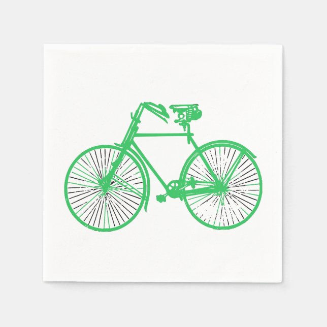 paper napkins  bike bicycle white green (Front)