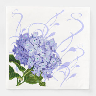 Paper Napkins-Blue Hydrangea Paper Dinner Napkins