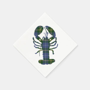 paper napkins  blue Nova Scotia Tartan lobster