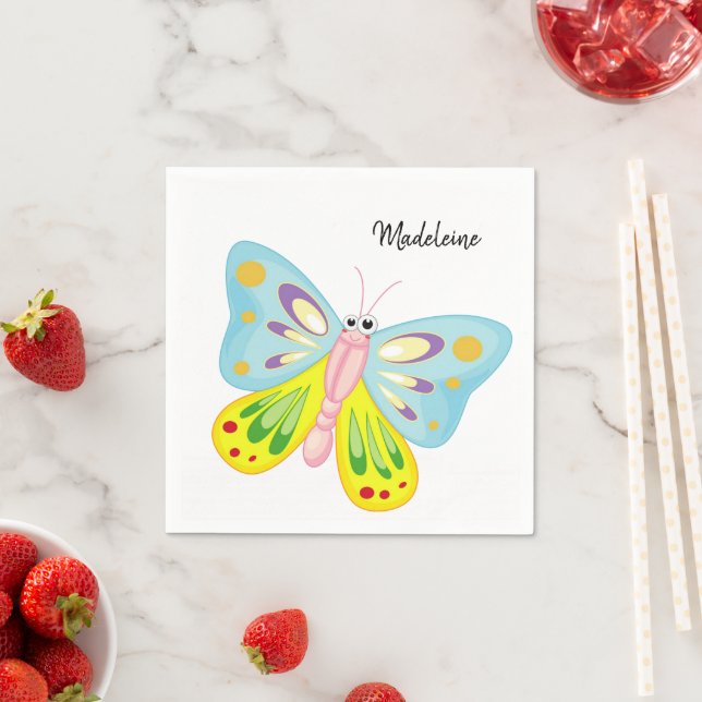 Paper Napkins, Butterfly Colourful Napkins (Insitu)