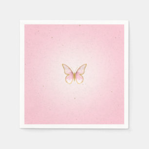 Paper napkins Butterfly Gold Rose