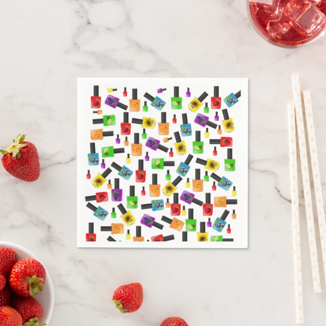 Paper Napkins, Colourful Nail Polish Napkin (Insitu)