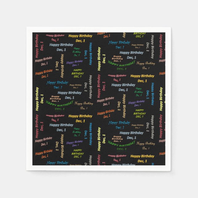 Paper Napkins December, 1 Birthday (Front)