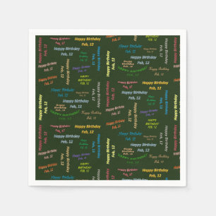 Paper Napkins February, 12 Birthday