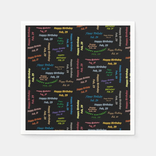 Paper Napkins February, 29 Birthday (Front)