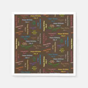 Paper Napkins February, 8 Birthday