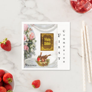 Paper Napkins, First Communion Holy Bible Napkin
