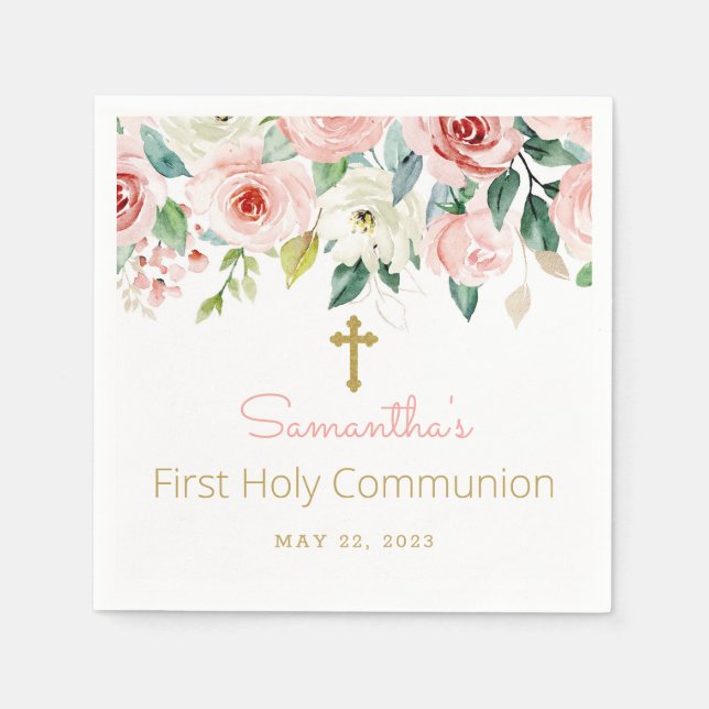 Paper napkins for the girl's first communion (Front)
