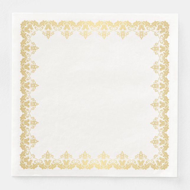 Paper Napkins-Gold Border Napkin (Front)