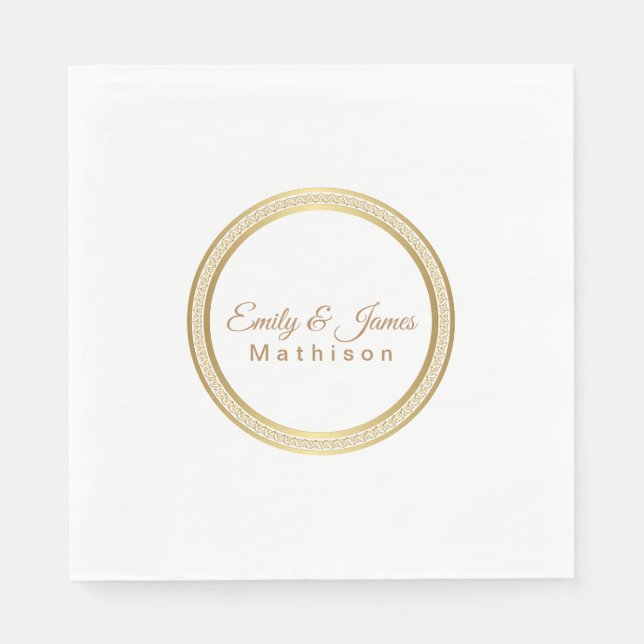Paper Napkins-Gold Eternal Circle Napkin (Front)