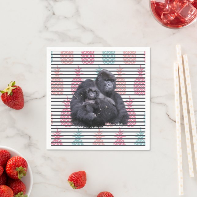 Paper Napkins, Gorilla Baby Pineapples Napkin (Insitu)